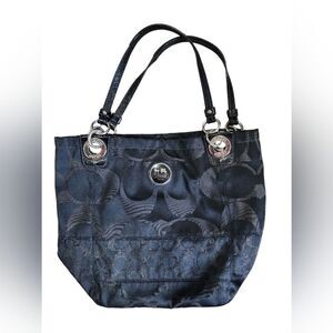 COACH Black Signature Tote Bag